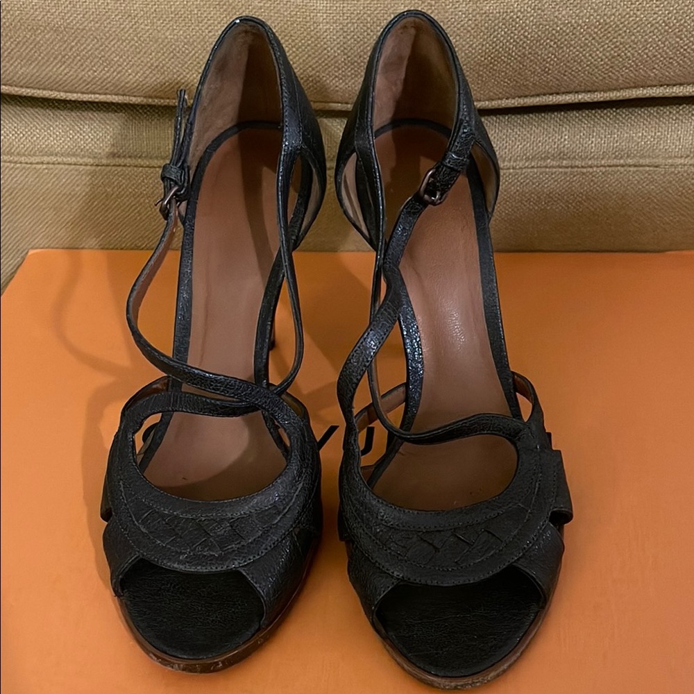 Sophisticated Black Open-Toe Heels